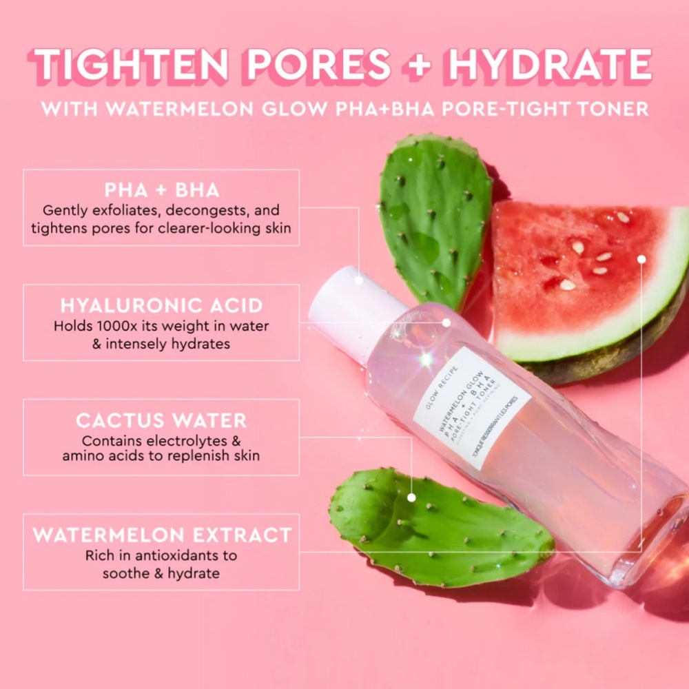 New!Alia Bhatt’s Fav The Glow Recipe Watermelon Glow PHA+BHA Pore-Tight Toner - Picture 2 of 9
